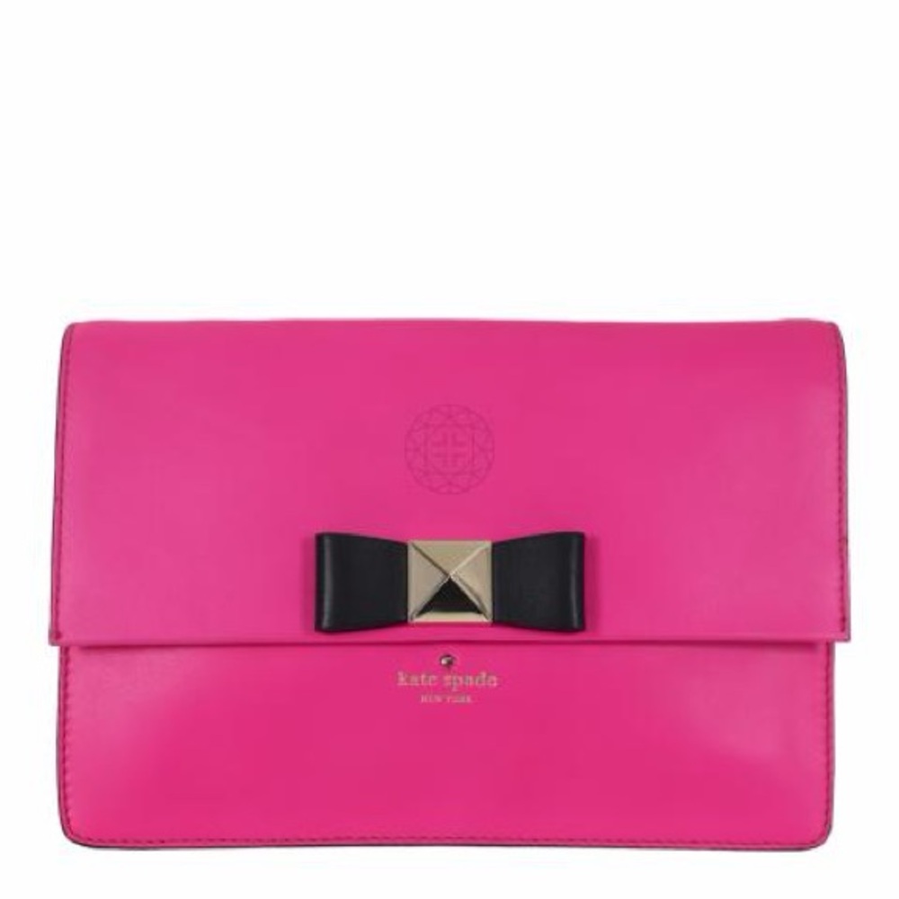 NWT Kate Spade Vibrant Pink Leather Clutch Bag
